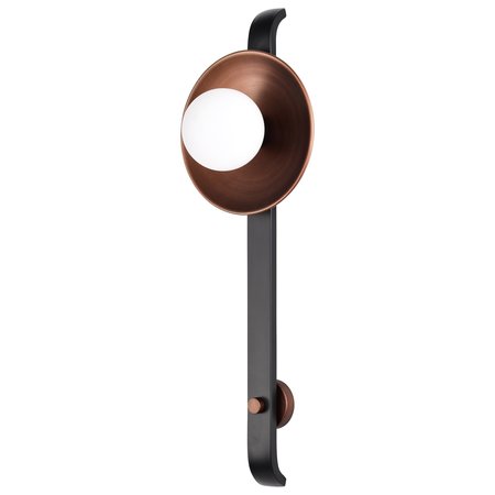 NUVO Colby 1-Light Wall Sconce Matte Black and Antique Copper 60/7740